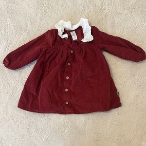 Charming Kids Dress with White Lace Collar